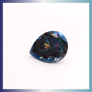Moissanite Pear Cut Rainbow Blue Loose Diamonds Synthetic Lab Created For Jewelry Making GRA Certified - Product Image 5