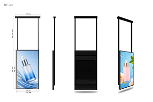 Pantalla LCD para escaparate de 86 pulgadas, ultrafina, de techo, con brillo de 2500 nit, pantalla digital publicitaria de una sola cara - Product Image 6
