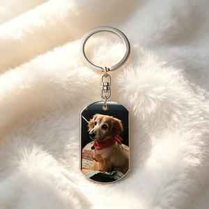 Porte-clés personnalisé avec photo commémorative d'un animal de compagnie, image de chien personnalisée et rectangle en alliage de zinc, chien mignon pour les amoureux des animaux, souvenir - Product Image 1