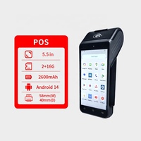 Terminal de paiement portable authentifié JR SP580 avec lecteur d'empreintes digitales, impression de reçus, tout-en-un