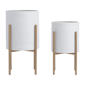 Vasi decorativi moderni con supporto in metallo, vasi per fiori da interno per la casa, soggiorno, ingresso, corridoio. - Product Image 3