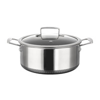 Ensemble de 5 ustensiles de cuisine en acier inoxydable - Poêle antiadhésive nid d'abeille, casserole et faitout, compatible induction