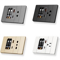 Tomada Padrão Americana, Tailandesa, Italiana e Brasileira XIMLON com Painel de Cabo de Dados Retrátil USB+Type-C e Carregamento Rápido de 20W