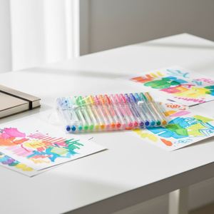Plastic Glitter Gel <b>Pen</b> Set 100 <b>Pens</b> + 100 <b>Refills</b> Big Capacity 2.5g Ink Neon for Coloring Crafts Doodling & Drawing - Product Image 3