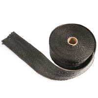 HONGPA 2 "X 100 'Rouleau de chaleur d'échappement pour ruban de protection thermique en fibre de verre de moto avec attaches en acier inoxydable