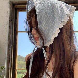 Petit foulard carré brodé avec un motif <span class=keywords><strong>de</strong></span> papillon rose, ambiance photo <span class=keywords><strong>de</strong></span> voyage, foulard pour la tête - Product Image 1