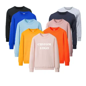 Wholesale Custom Premium Plain Sweater 100% Cotton Sweat Shirt Printed Graphic Embroidered Logo Pullover Men Crewneck Sweatshirt