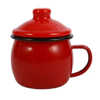 Logo personnalisé sud-coréen imprimé en acier inoxydable gobelet Splash métal Camping en plein air tasse en émail pour le café ou le bureau