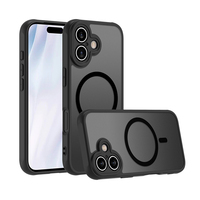 Coque de téléphone portable antichoc Weview de haute qualité en TPU mat et PC, design blindé, avec anneau magnétique pour 17 Pro Max
