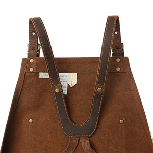 Delantal de cuero personalizado vintage para mujer con volantes en la cintura, divertido, para trabajo en cocina, bar o salón, económico - Product Image 5