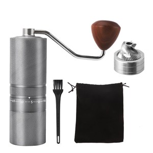 Moulin à café manuel portable, meule en acier inoxydable 420, réglage externe, corps en alliage d'aluminium avec poignée en <span class=keywords><strong>bois</strong></span> - Product Image 6