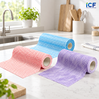 Lingettes de cuisine réutilisables en non-tissé multi-couches absorbant l'huile, rouleau de serviettes de cuisine en spunlace pour nettoyer la table à manger