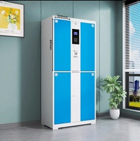 Système de Verrouillage Intelligent Électronique pour Armoire Métallique Extérieure de Supermarché avec Empreinte Digitale, Reconnaissance Faciale et Monnayeur, pour Stockage de Bagages Préassemblé