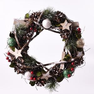 <span class=keywords><strong>Couronne</strong></span> ronde artisanale <span class=keywords><strong>en</strong></span> pin naturel pour décoration intérieure <span class=keywords><strong>de</strong></span> Noël, certifiée BSCI - Product Image 5