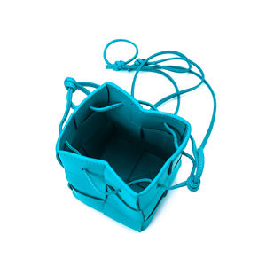 Nouveau sac seau en cuir véritable à petit tissage tendance pour femmes - Product Image 5