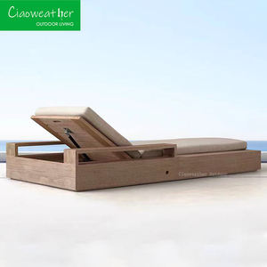 كراسي الاستلقاء بحمام سباحة من الخشب الصلب المقاوم للماء ، عالية الجودة ، كراسي الاستلقاء تحت أشعة الشمس وحمام السباحة - Product Image 3