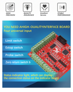Tarjeta de Control de Movimiento de 4 Ejes con Conexión USB, Placa de Expansión de 100Khz, Compatible con Controladores WinXP y Win7, Tarjeta Controladora USB de 4 Ejes - Product Image 3