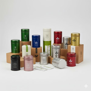 Hộp thiếc đựng trà matcha tròn, kim loại, trống, tùy chỉnh, 30 ~ 50 gram - Product Image 5