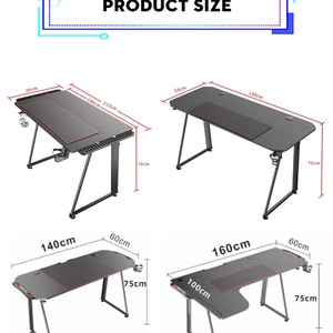 Meilleure Vente : Table d'Ordinateur Électrique à Double Moteur, Réglable en Hauteur, Table de Jeu RGB, Bureau PC - Product Image 4