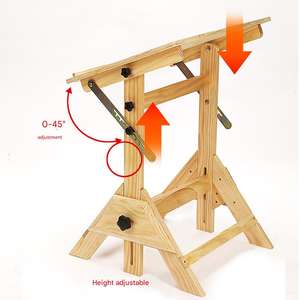 Tavolo da <span class=keywords><strong>Disegno</strong></span> Regolabile in Legno di <span class=keywords><strong>Faggio</strong></span>/Pino con Piano Inclinabile per Pittura, Schizzi e Lavori di Design - Product Image 3