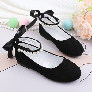 Zapatos de vestir Mary Jane negros con lazo para niñas pequeñas/niñas, personalizados/OEM, para ballet, escuela, perfectos para combinar con vestidos. - Product Image 1