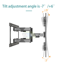 Support mural rotatif pour téléviseur Kaloc Heavy Duty H11, double bras articulé, 75-120 pouces, mouvement complet, inclinaison et glissement pour téléviseur