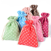 12 oz coton lin plage cosmétique maquillage cordon sac à chaussures plaine toile bonbons pochette
