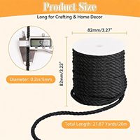Cordon de macramé moderne enduit haute résistance pour rideaux, sacs et chaussures, diamètre 5 mm, longueur personnalisable