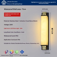 Lampe murale LED extérieure en acier inoxydable IP65 étanche pour entrée de villa, jardin, balcon, cour, pilier