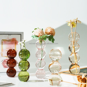 Vases en Verre Transparent Rose <span class=keywords><strong>Bleu</strong></span> Jaune Vert <span class=keywords><strong>Bleu</strong></span> pour Décor Antique Rétro <span class=keywords><strong>Turquoise</strong></span> Fleur Mini Boule Ronde <span class=keywords><strong>Vase</strong></span> en Verre à Bulles - Product Image 1