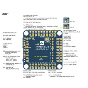 Mateksys matek เครื่องควบคุมการบิน V3 H743-SLIM 7g เซ็นเซอร์ไม่มีกระแสในตัวผลิตจากประเทศจีนสำหรับเครื่องบินแข่ง RC - Product Image 6