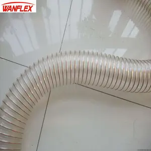 Tuyau de dépoussiérage en fil d'acier en spirale tuyau flexible d'échappement de Ventilation en PU tuyaux de conduit clairs pour l'atelier en bois