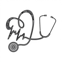 Transfert de strass en verre thermocollant de haute qualité, design élégant, écologique, à dos plat, 12 facettes, motif personnalisé Thème Vie d'infirmière