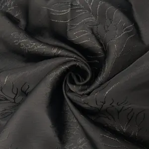 2023 New Korean Black 100% Polyester Black Jacquard Fabric Dubai Abaya Dress