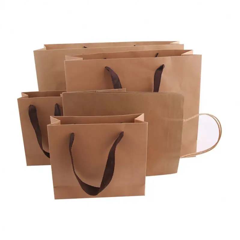 Yunqian Custom style fancy design food grade brown paper bag twist handle paperbag