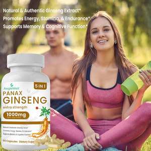 La capsula Panax Ginseng + Ginkgo Biloba organica aeglwell supporta la memoria di energia, resistenza e vitalità e le prestazioni mentali - Product Image 3