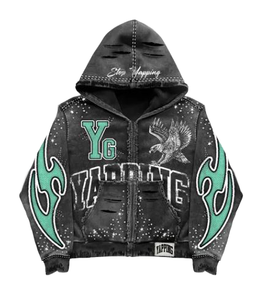 Wholesale Streetwear Heavyweight Regular Fit <b>Pullover</b> Hoodie No String Vintage Acid Wash Winter Digital Woven Double-Layer Solid - Product Image 3
