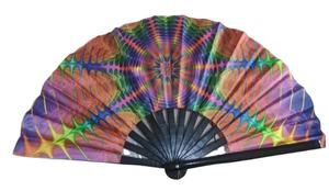 Abanicos Plegables de Bambú Grandes de 33 cm, Personalizados, Duraderos, con Pintura Floral, para Fiestas, Bailes, Festivales, Recuerdo Tallado - Product Image 5