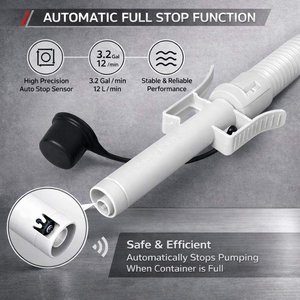 <span class=keywords><strong>Pompe</strong></span> de transfert de carburant pour bidons, 3,8 GPM, alimentée par batterie / buse à arrêt automatique, double alimentation AA ou USB-C - Product Image 3