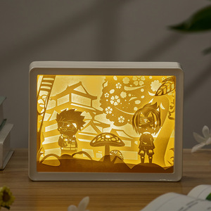 5 diseños Anime <span class=keywords><strong>Uzumaki</strong></span> lámpara de tallado de papel 3 tipos de patrón de luz marco caja de luz Sasuke USB Powered LED lámpara de sombra Interruptor táctil - Product Image 5