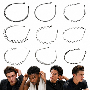 Diadema Metálica de Alta Calidad para <span class=keywords><strong>Hombre</strong></span>, Nueva Banda para el Cabello Deportiva de Primavera, Antideslizante, Diadema Premium para el Cuidado del Cabello Masculino, Venta al por Mayor - Product Image 1