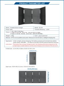 60W Portátil Laminação Integrada Foldable Painel <span class=keywords><strong>Solar</strong></span> Etfe Silicone Monocrystalline Painel <span class=keywords><strong>Solar</strong></span> Type-C5V/2A - Product Image 4