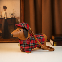 Sac à main de luxe créatif en forme de chien Teckel pour femme, sac à bandoulière 3D en forme d'animal avec poignée supérieure en sherpa