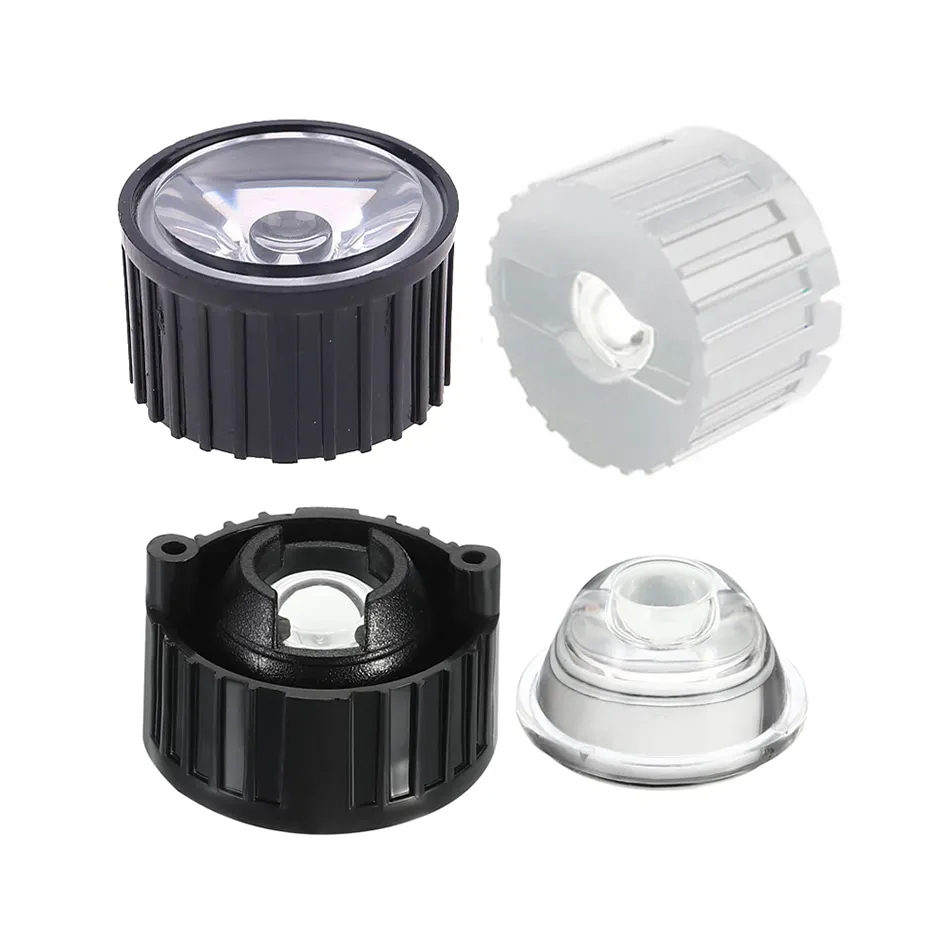 50 adet 2 in 1 yüksek güç LED lümen boncuk 5 8 10 15 25 30 45 60 90 120 derece 20mm PMMA HD Lens ile 22mm siyah veya beyaz braketi