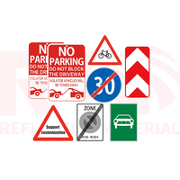Vente en gros de panneaux de signalisation réfléchissants rectangulaires à triangle rond à bas prix sans limitation de vitesse d'emballage panneaux d'avertissement réfléchissants