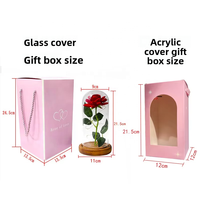 Rose artificielle faite à la main en tissu, fleur éternelle sous cloche en verre, petit cadeau, décoration de bureau, Saint-Valentin, Noël 20251120
