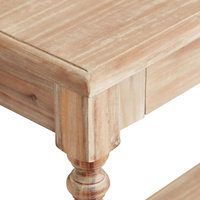 Table console en bois massif de style nordique personnalisée en usine, table de hall en bois vieilli avec étagère de rangement ouverte