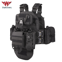YAKEDA Gilet de Chasse Tactique Chaleco Tactico Uniforme d'Entraînement Porte-Plaque Gilet Tactique avec Boucle Molle pour Entraînement