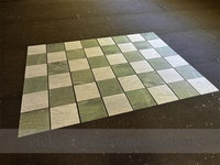 Marbre naturel vert et blanc, pierre taillée sur mesure, carrelage carré poli, style damier, pour sols de maison et d'hôtel