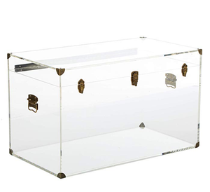 Hộp Đựng Bằng Nhựa Acrylic Trong Suốt Lớn Thân Cây <span class=keywords><strong>Plexiglass</strong></span> Với Nút Kim Loại Vàng Cho Bàn Cà Phê Phòng Khách - Product Image 1